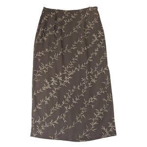 Y2K Vintage Josephine Chaus Petite Brown Midi Skirt Size 12P